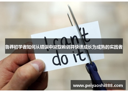 鲁莽初学者如何从错误中汲取教训并快速成长为成熟的实践者